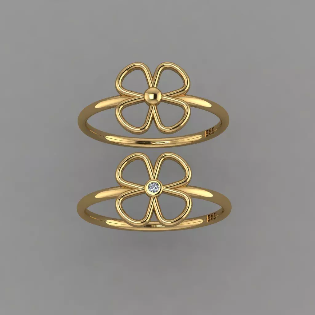 Tiny Flower Ring  3D Flower Ring  3D print model_0