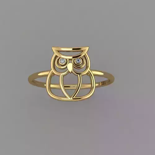Owl Ring STL 3D print model 3D print model