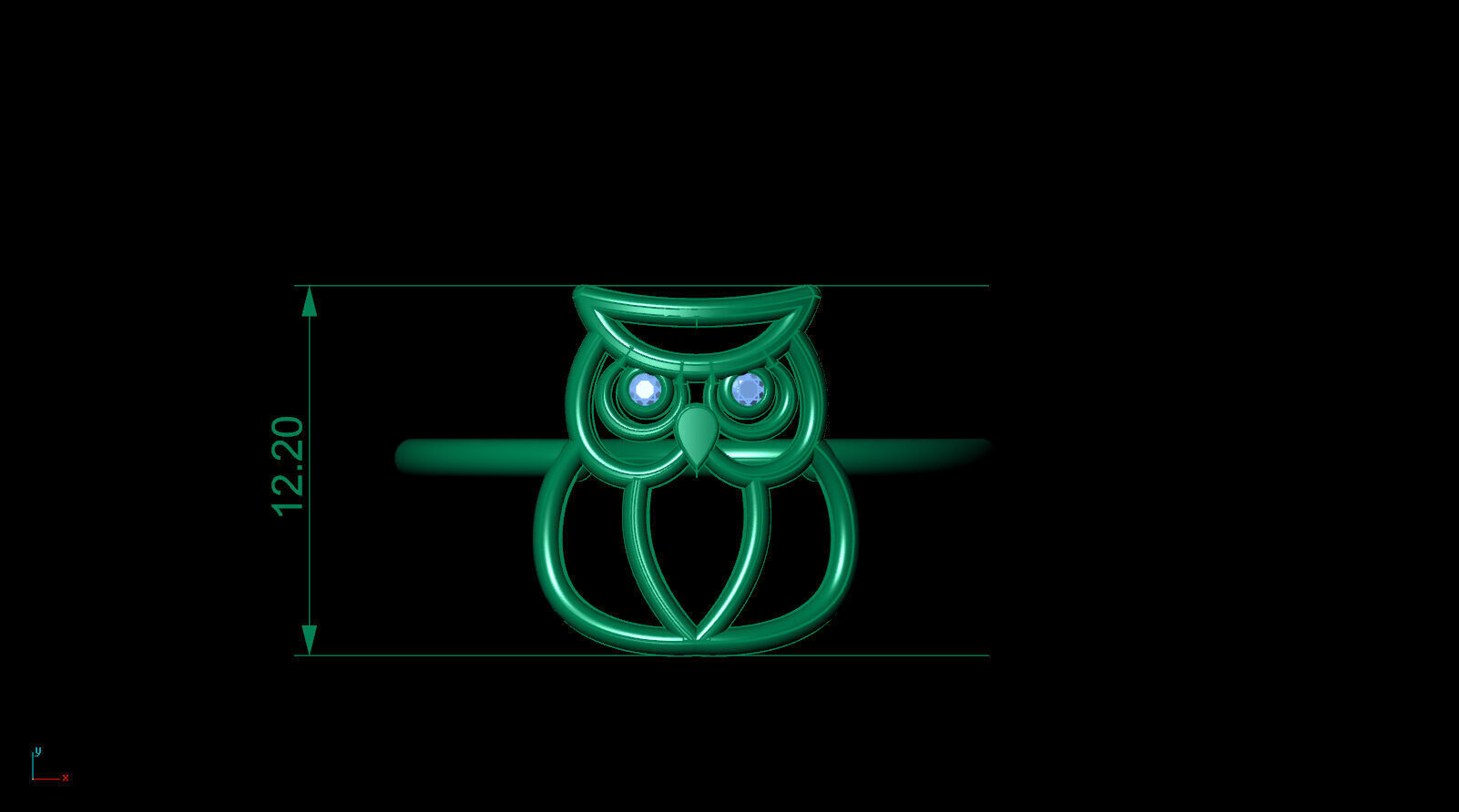 Owl Ring STL 3D print model 3D print model_1