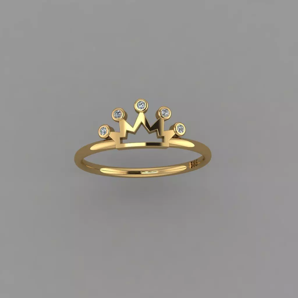 Crown Ring STL 3D print model 3D print model_0
