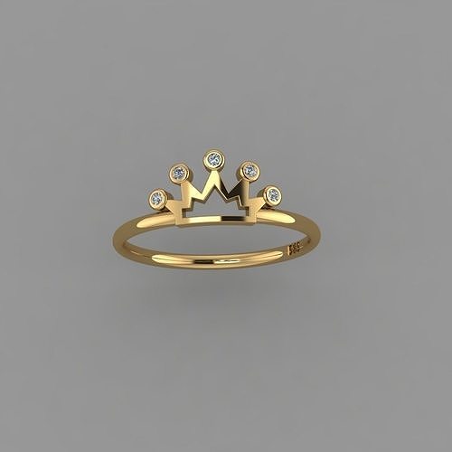 Crown Ring STL 3D print model 3D print model