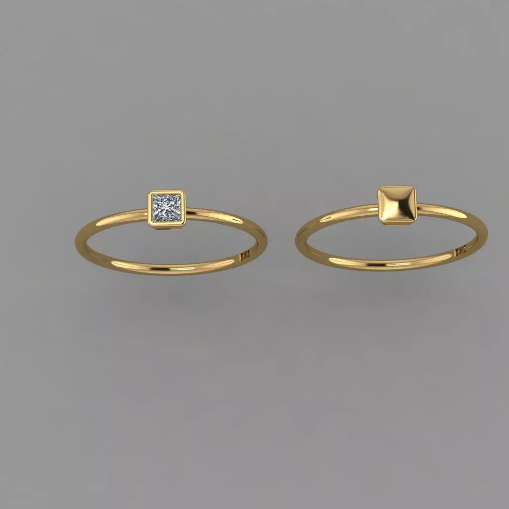 Square Ring STL 3D print model 3D print model_0