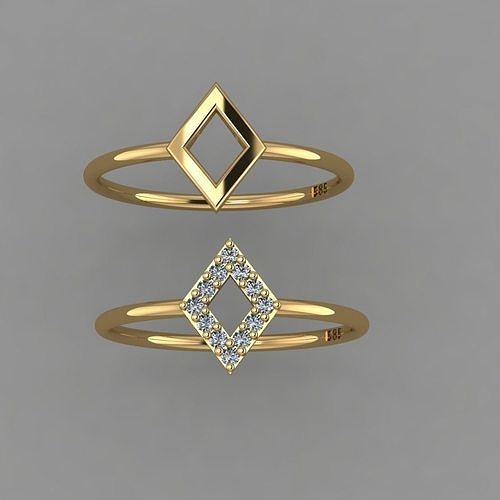  Square Ring STL 3D print model geometric ring 3D print model