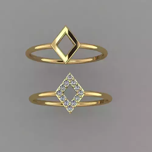  Square Ring STL 3D print model geometric ring 3D print model