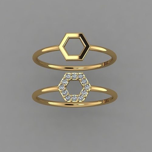 Hexagon Ring  STL 3D print model