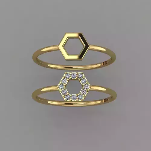 Hexagon Ring  STL 3D print model