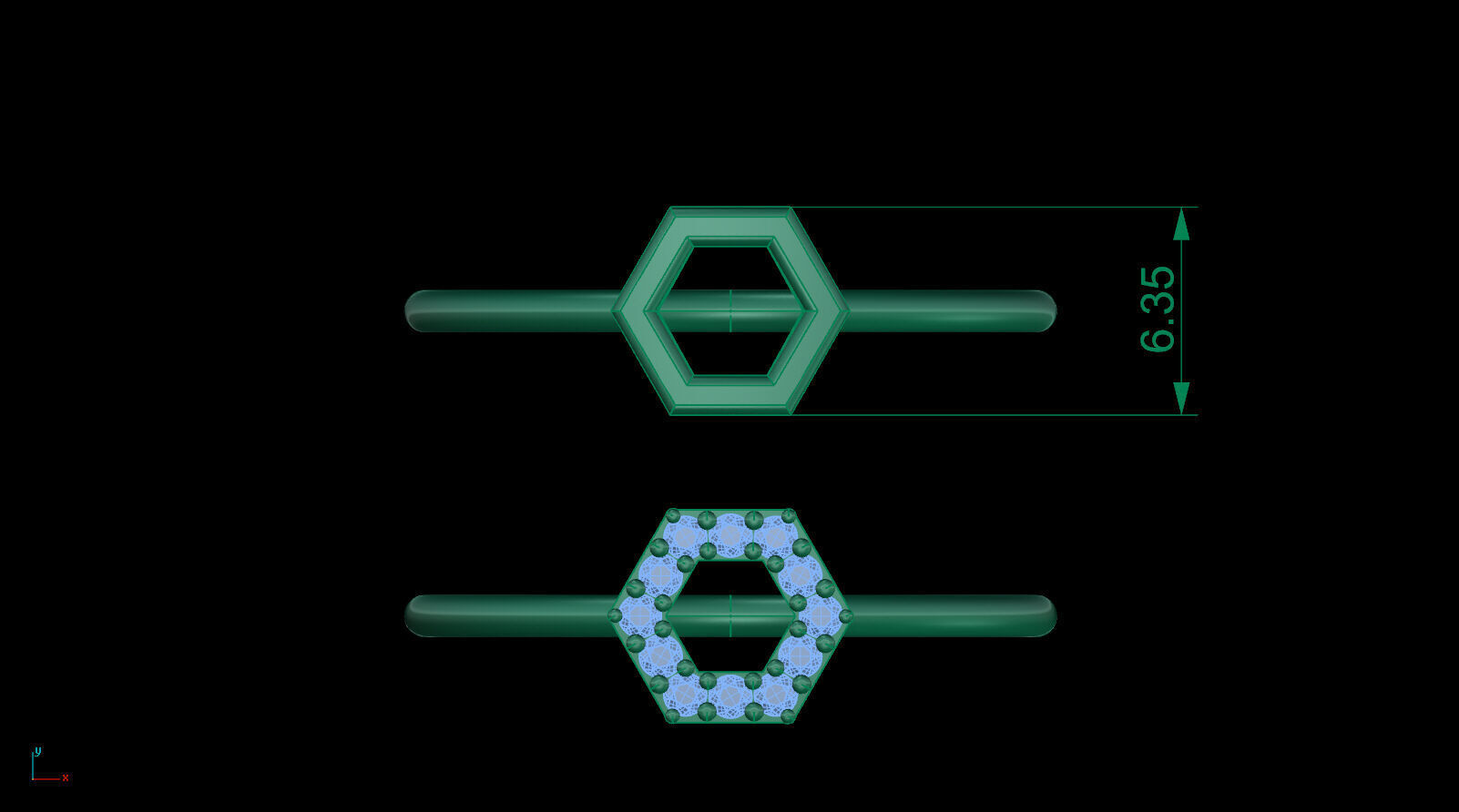 Hexagon Ring STL 3D print model_1