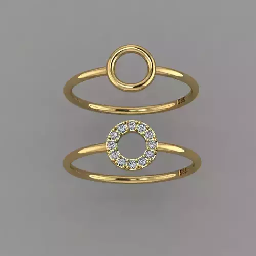 Diamond Circle Ring  Halo Ring STL Circle Ring 3D print model