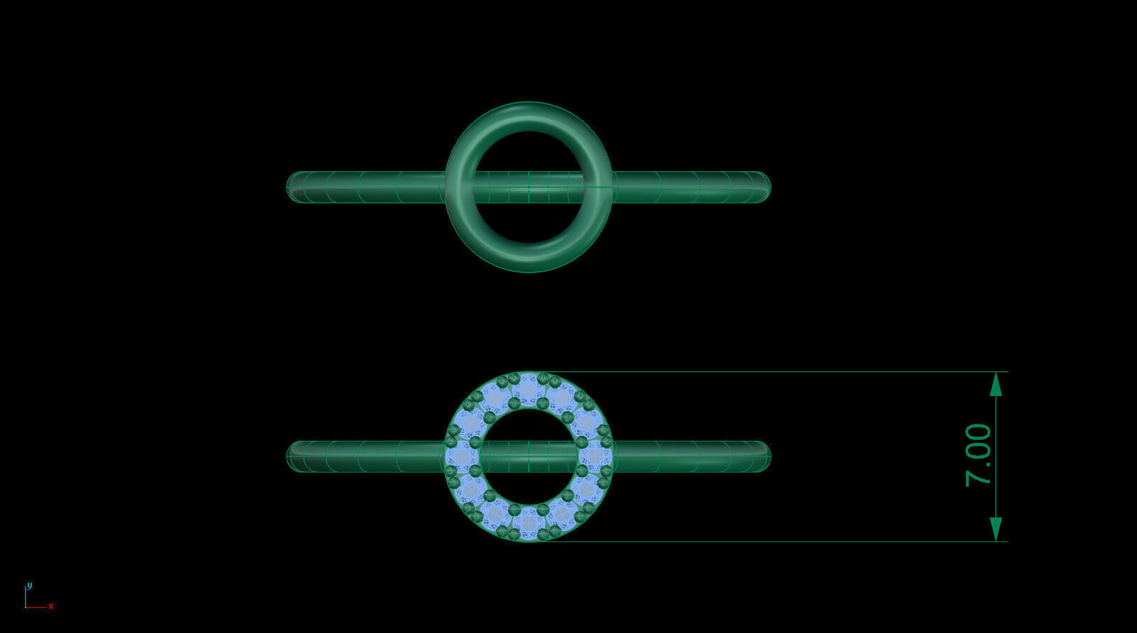 Diamond Circle Ring Halo Ring STL Circle Ring 3D print model_1