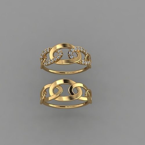 Chain Style Ring STL 3D Chain Ring 3D print model