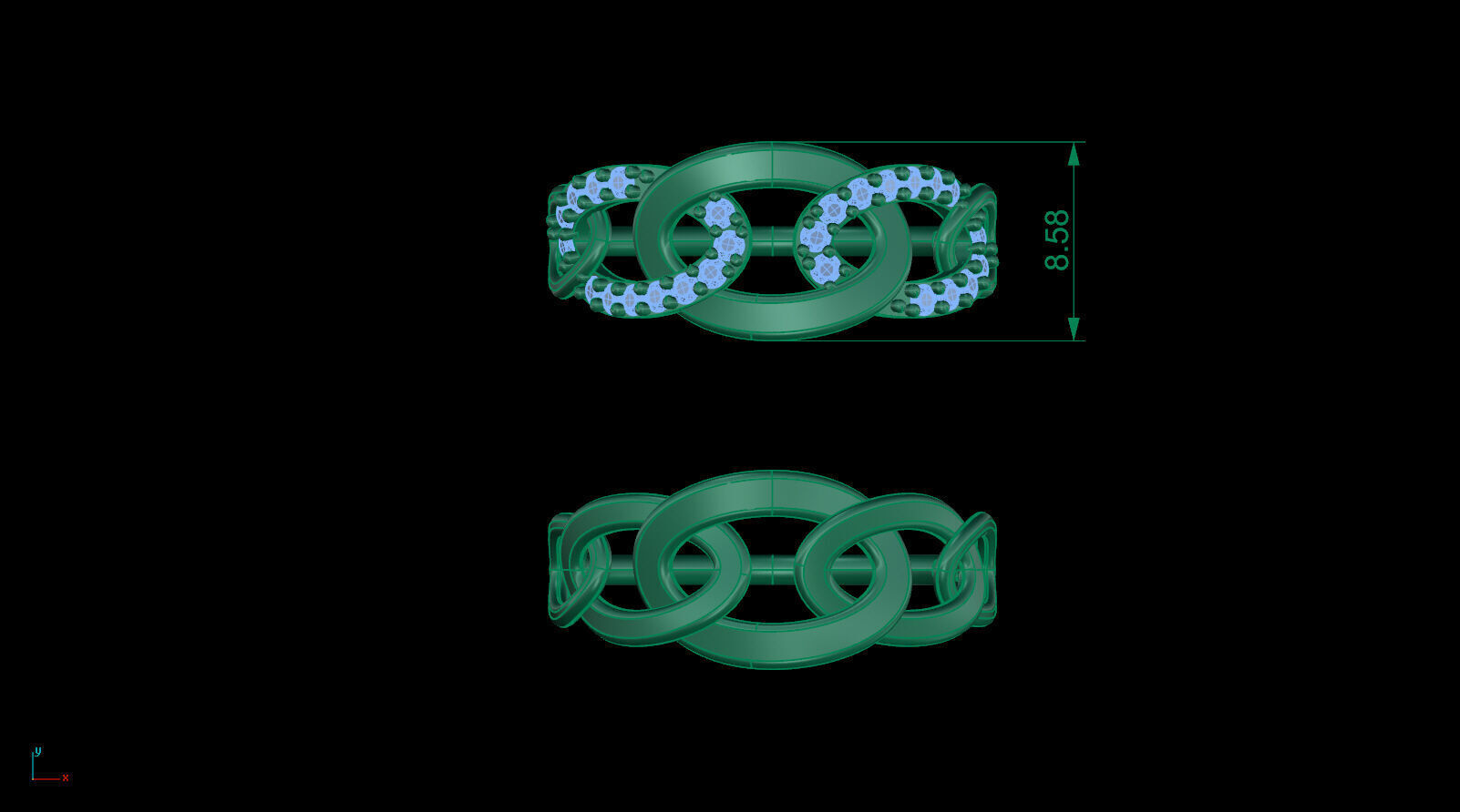 Chain Style Ring STL 3D Chain Ring 3D print model_1