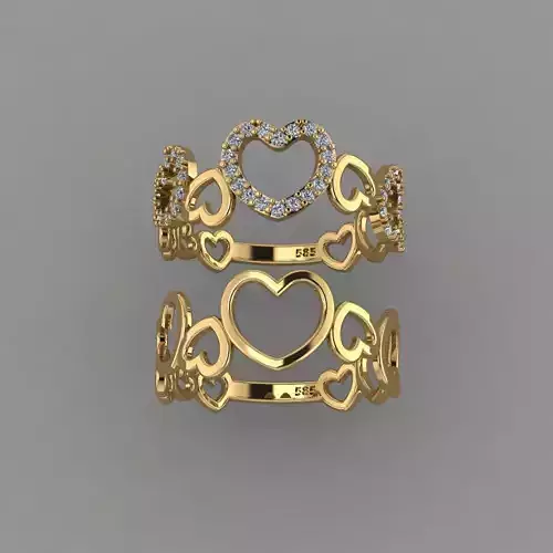  Heart Ring STL   Love Band Ring 3D print model