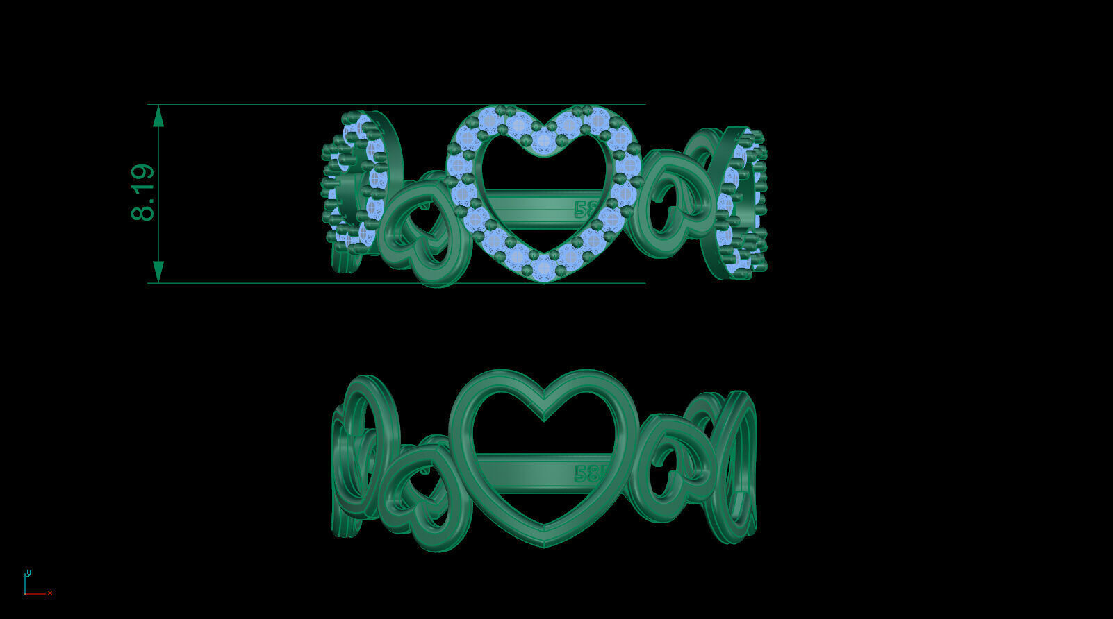 Heart Ring STL Love Band Ring 3D print model_1