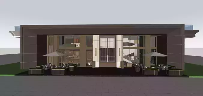 A modern real estate sales center 3D model