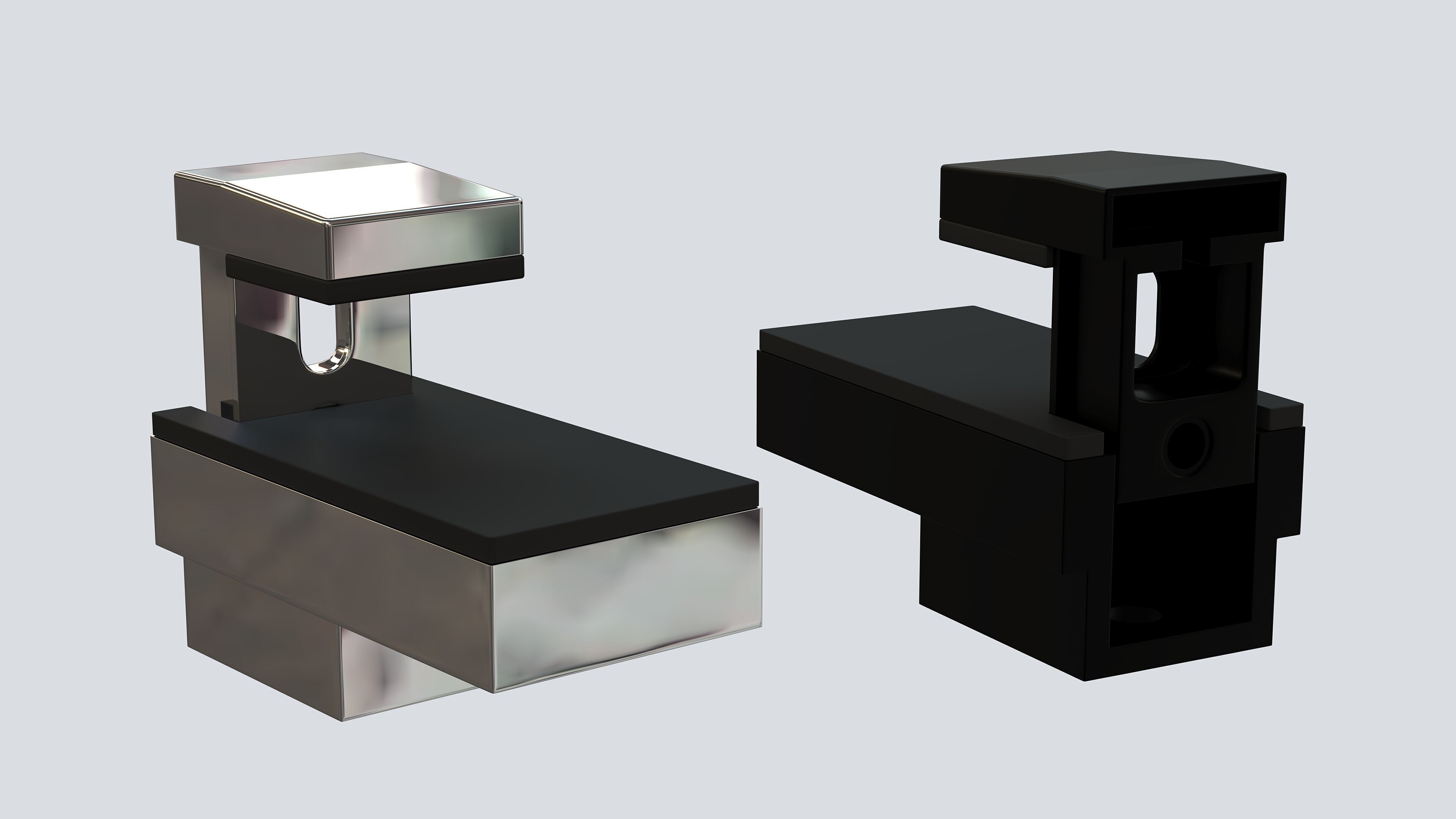 Wood and Glass Shelf Bracket 3D model_3