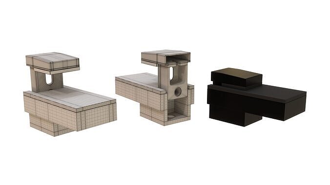 Wood and Glass Shelf Bracket 3D model