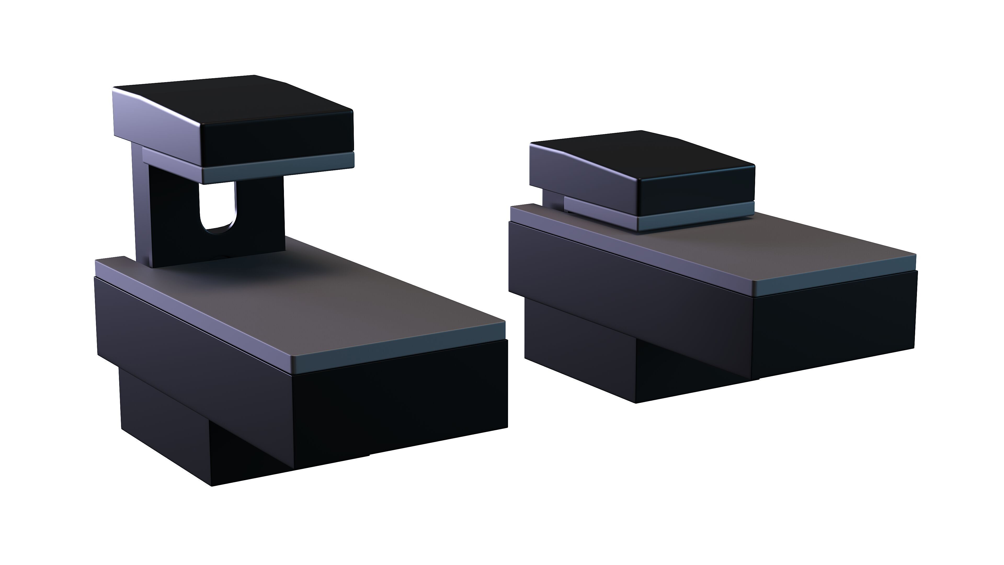 Wood and Glass Shelf Bracket 3D model_1