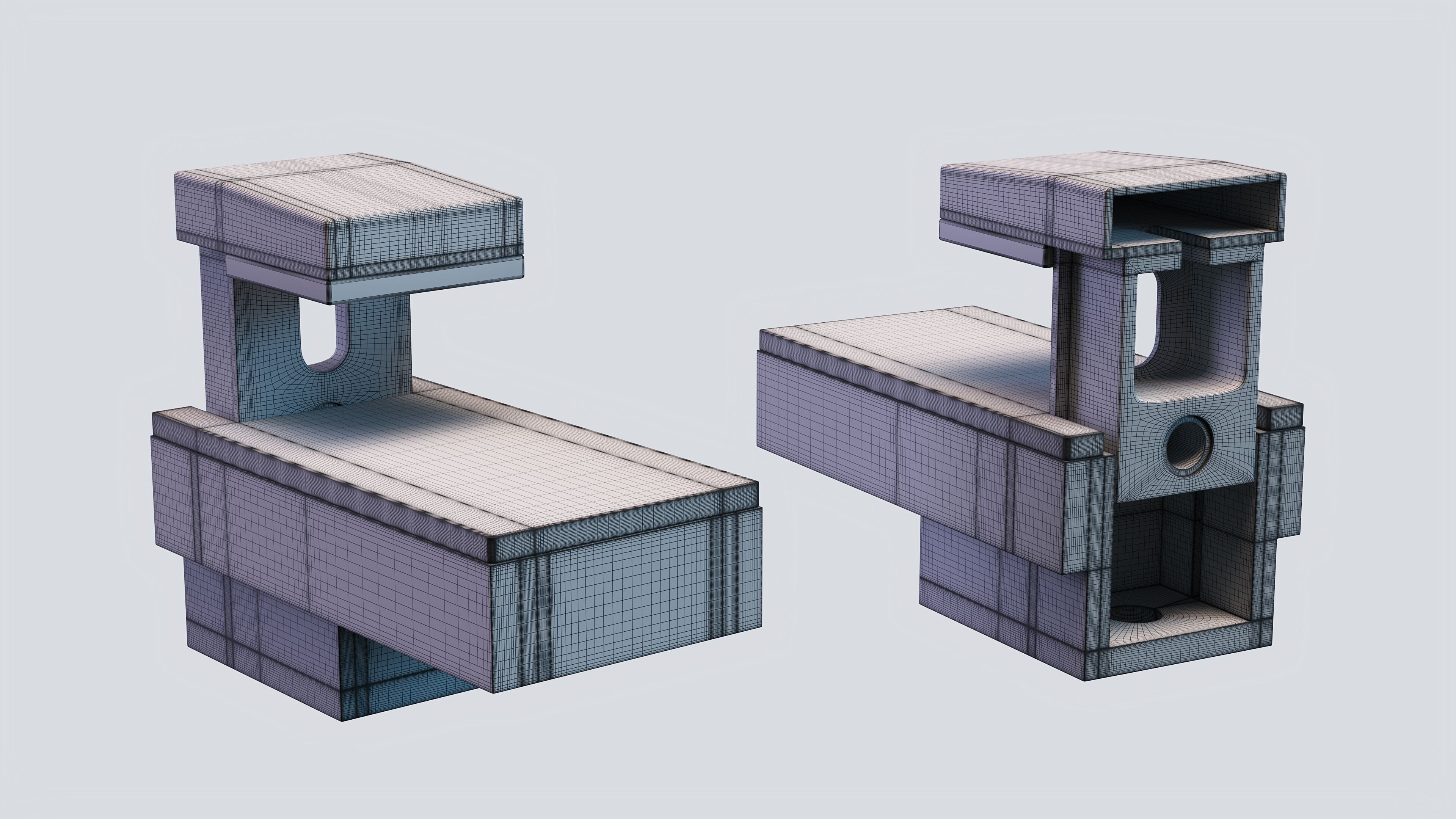 Wood and Glass Shelf Bracket 3D model_4
