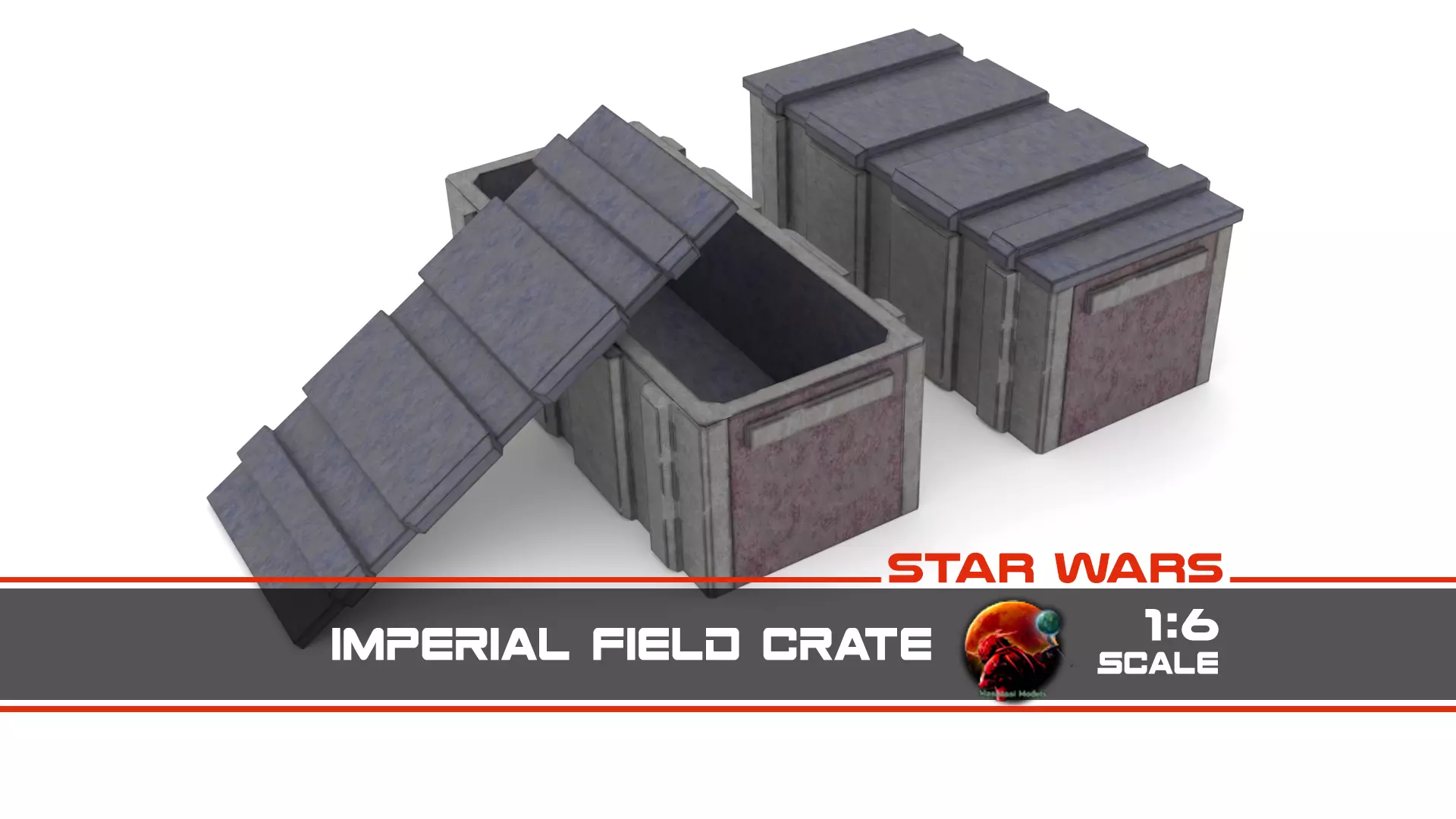 Imperial Field crate 1-6 scale Hottoys  3D print model_0