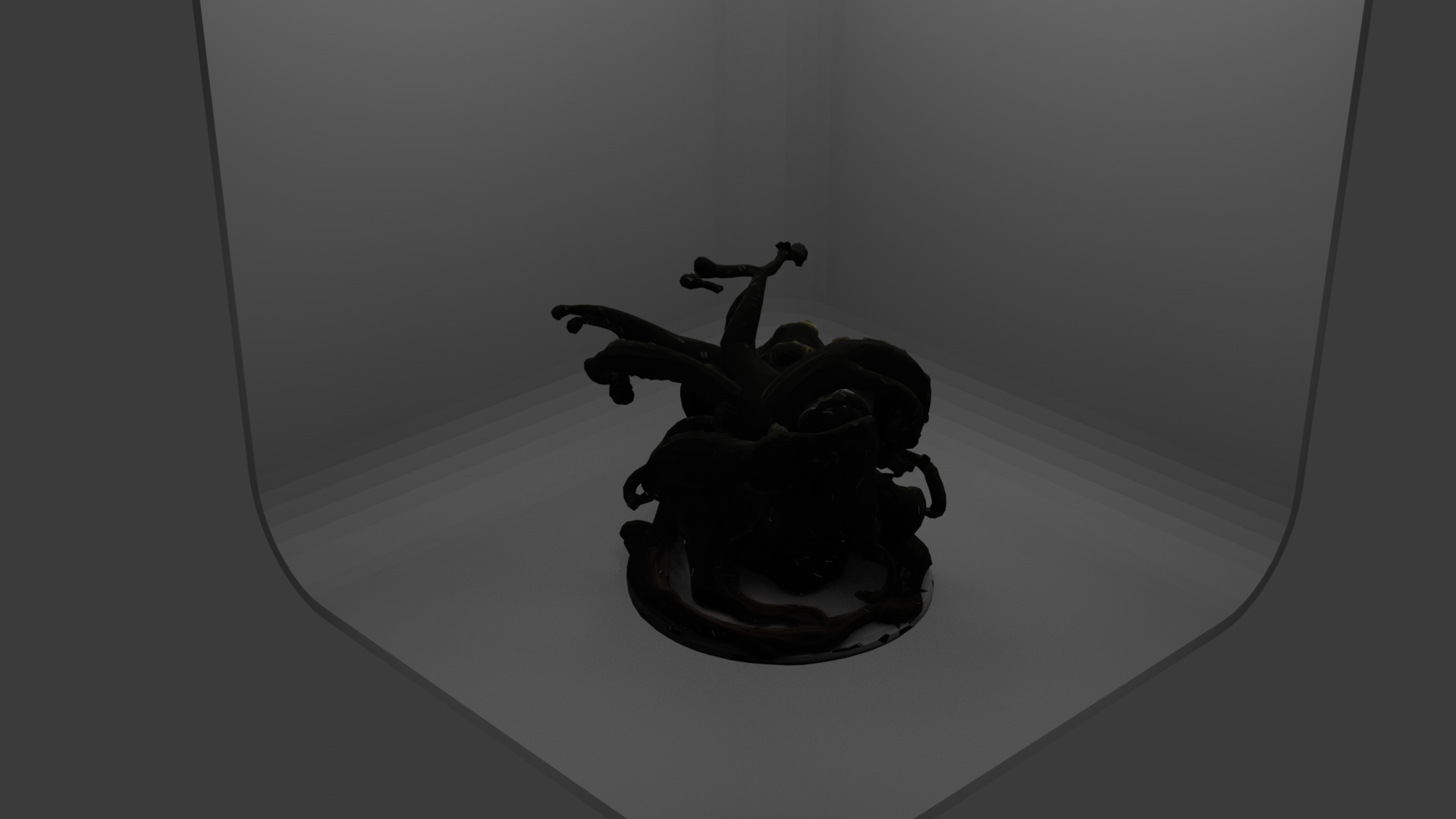 Low Poly Low Res Shoggoth board game piece Low-poly 3D model_2