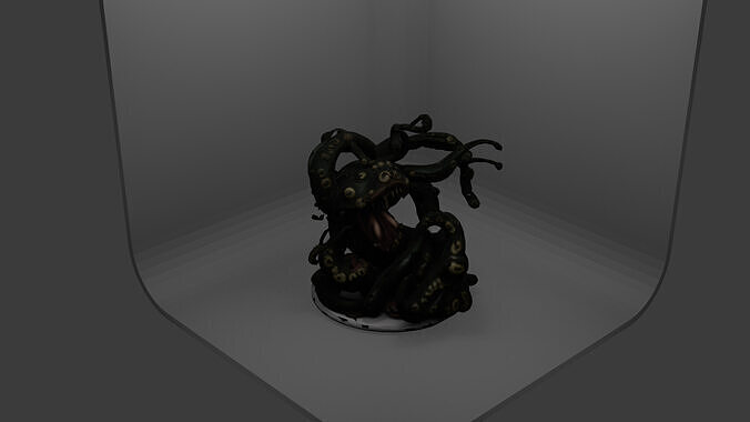 Low Poly Low Res Shoggoth board game piece Low-poly 3D model