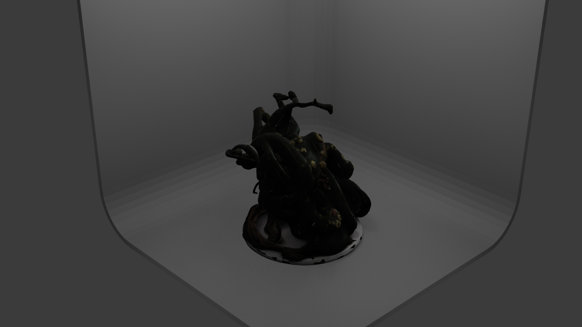 Low Poly Low Res Shoggoth board game piece Low-poly 3D model_1