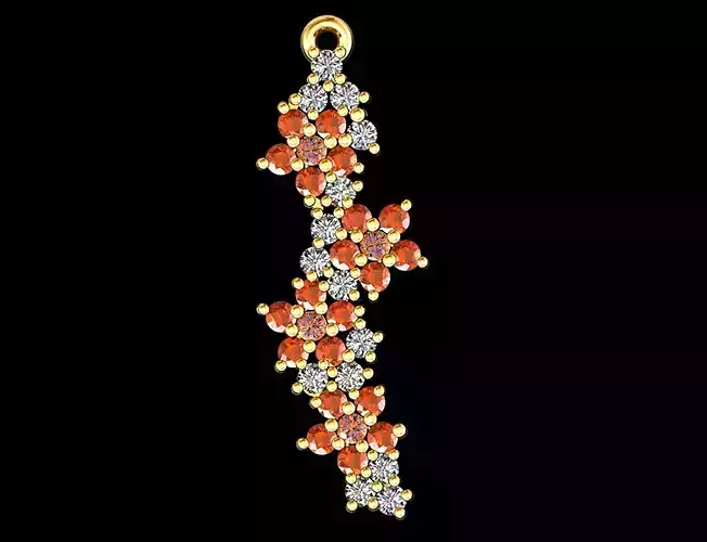 flower topaz pendant 3D print model