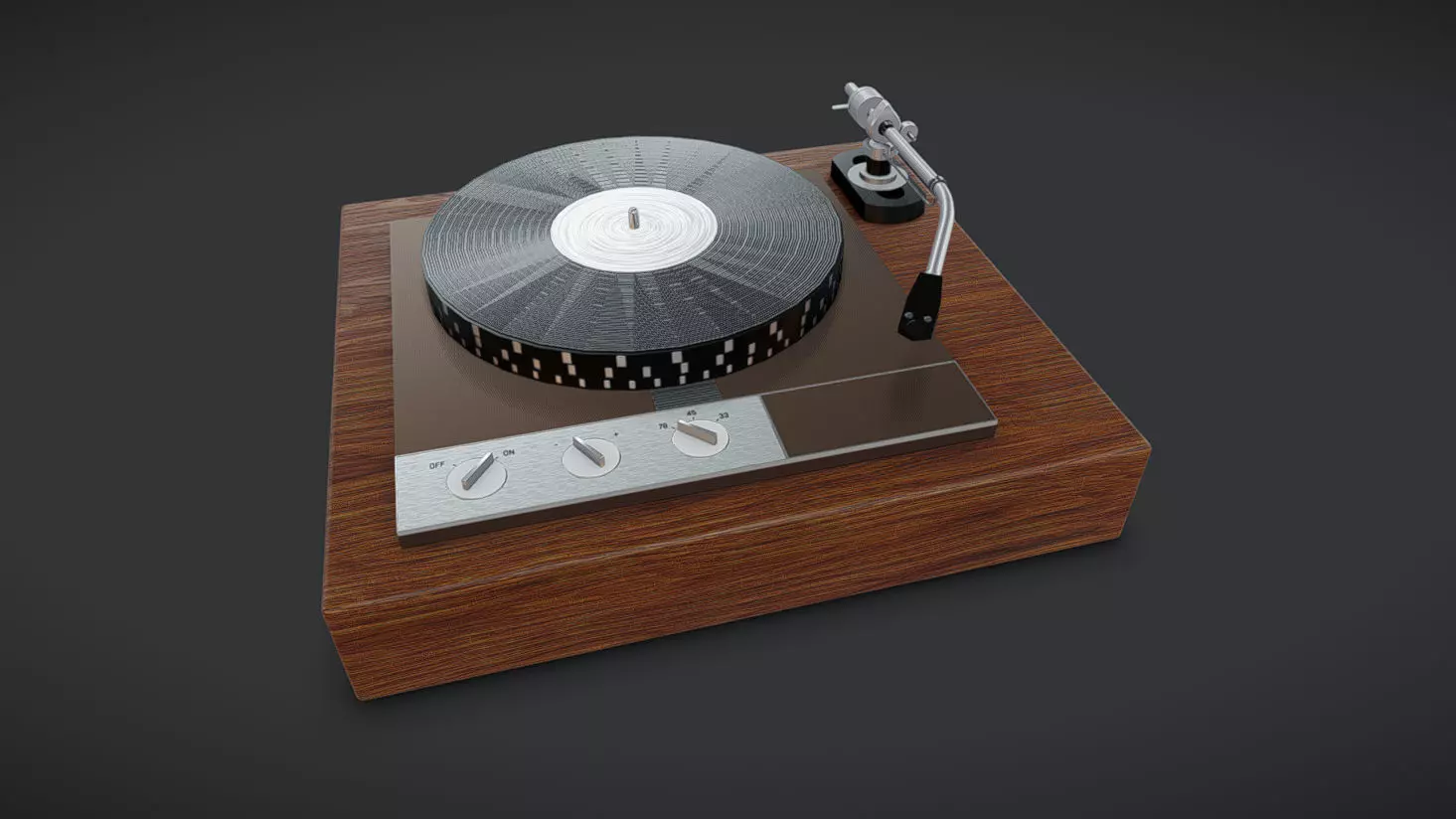 Vinyl Record Player Low-poly 3D model