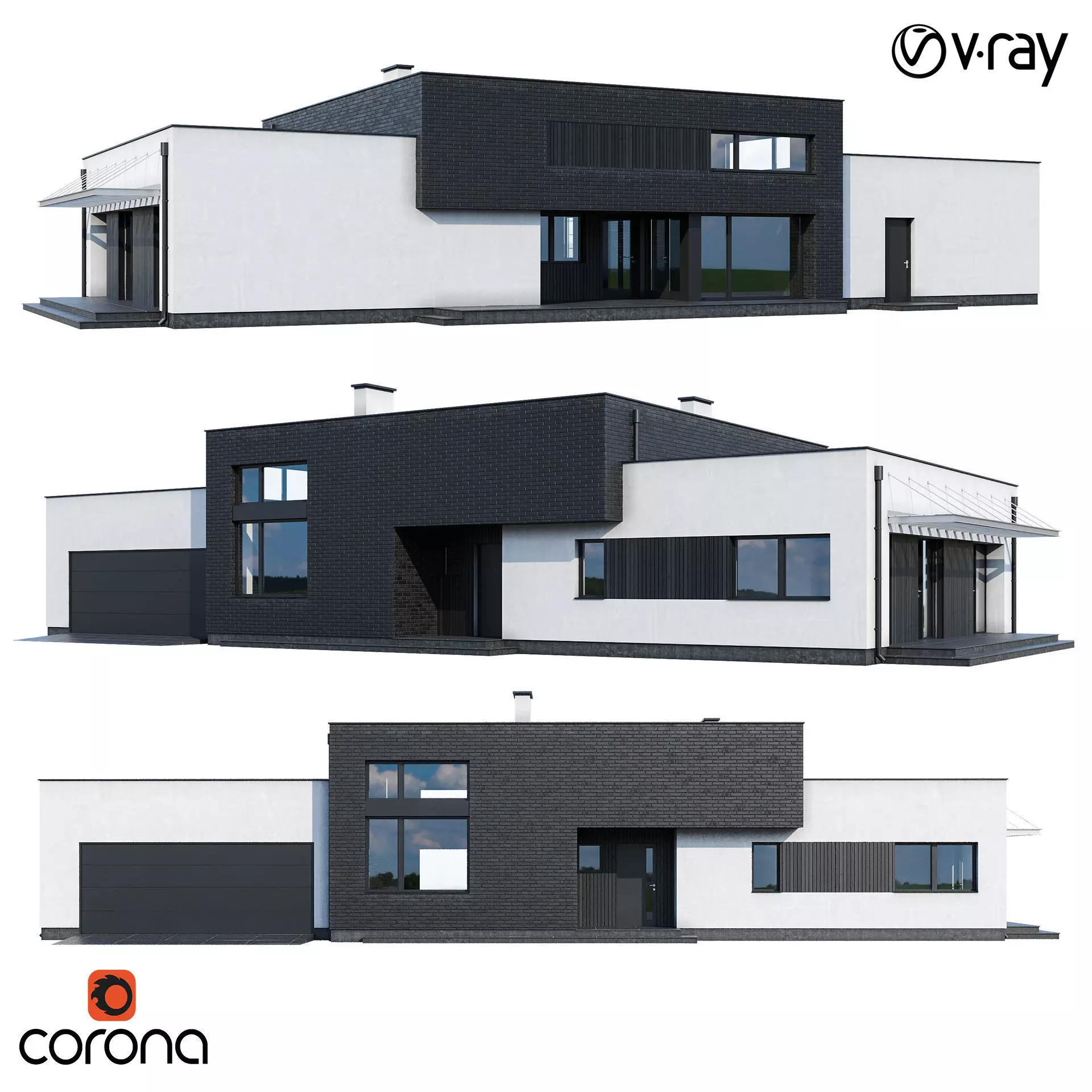 Modern house V110 3D model_0