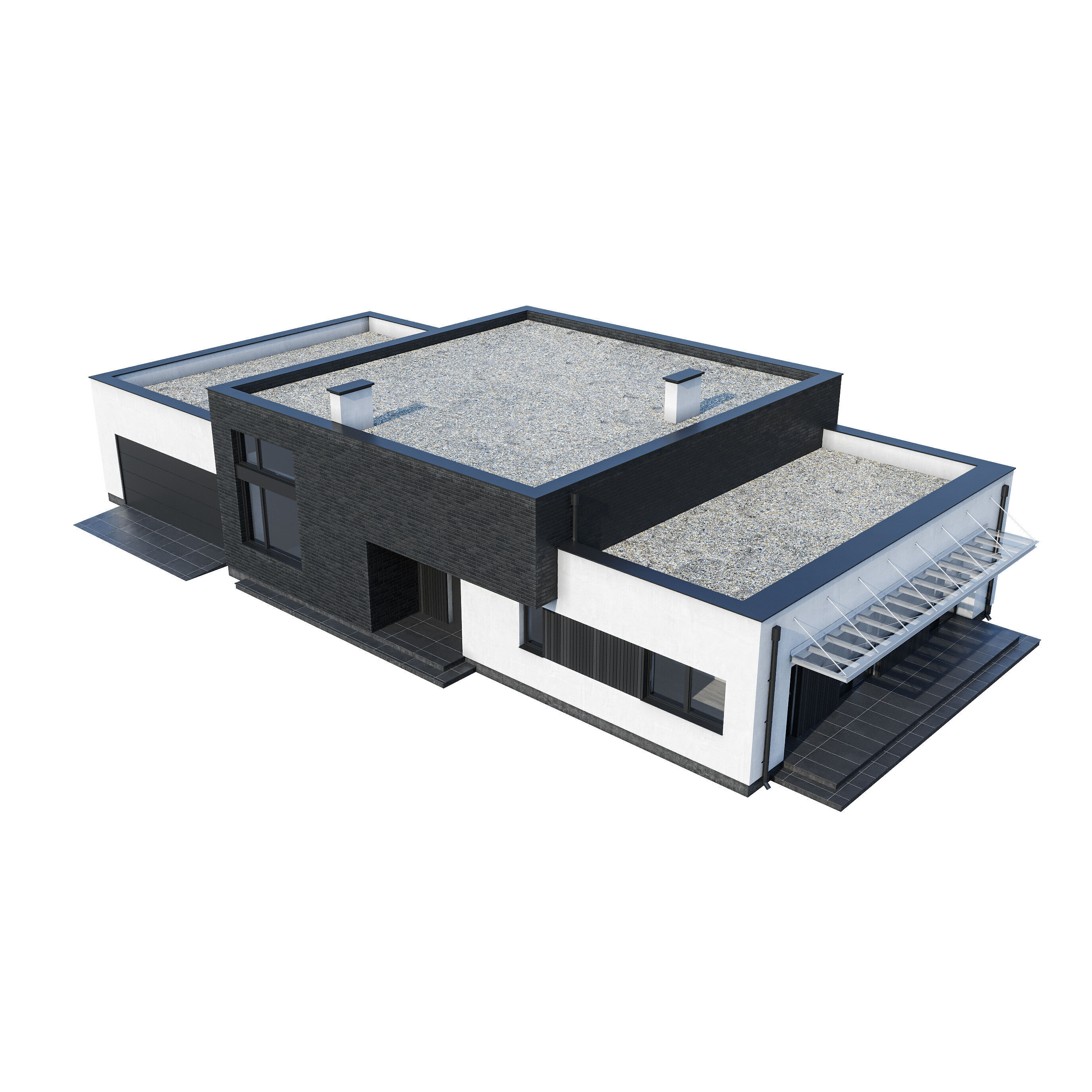 Modern house V110 3D model_4