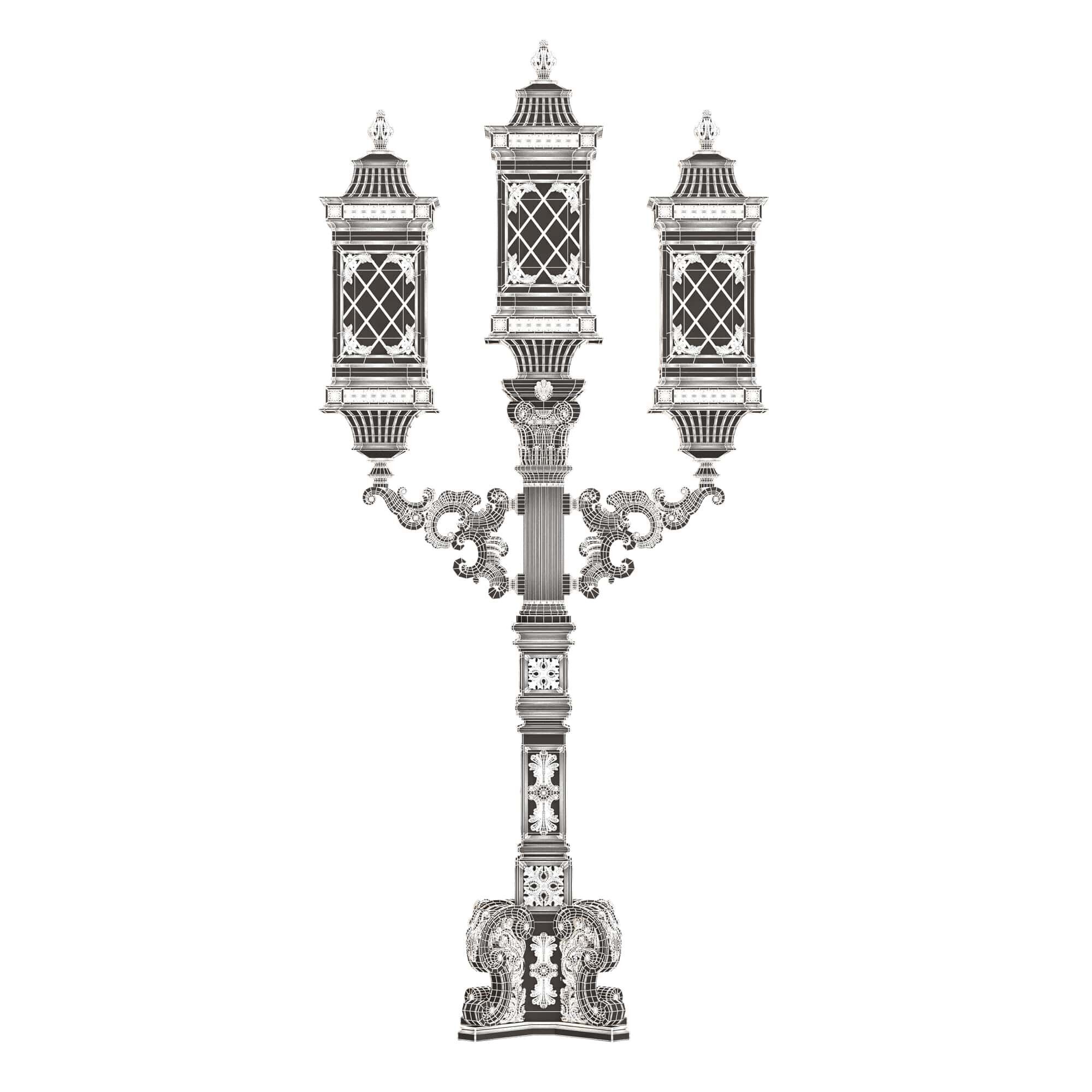 Classic Street Light 0202 Low-poly 3D model_14