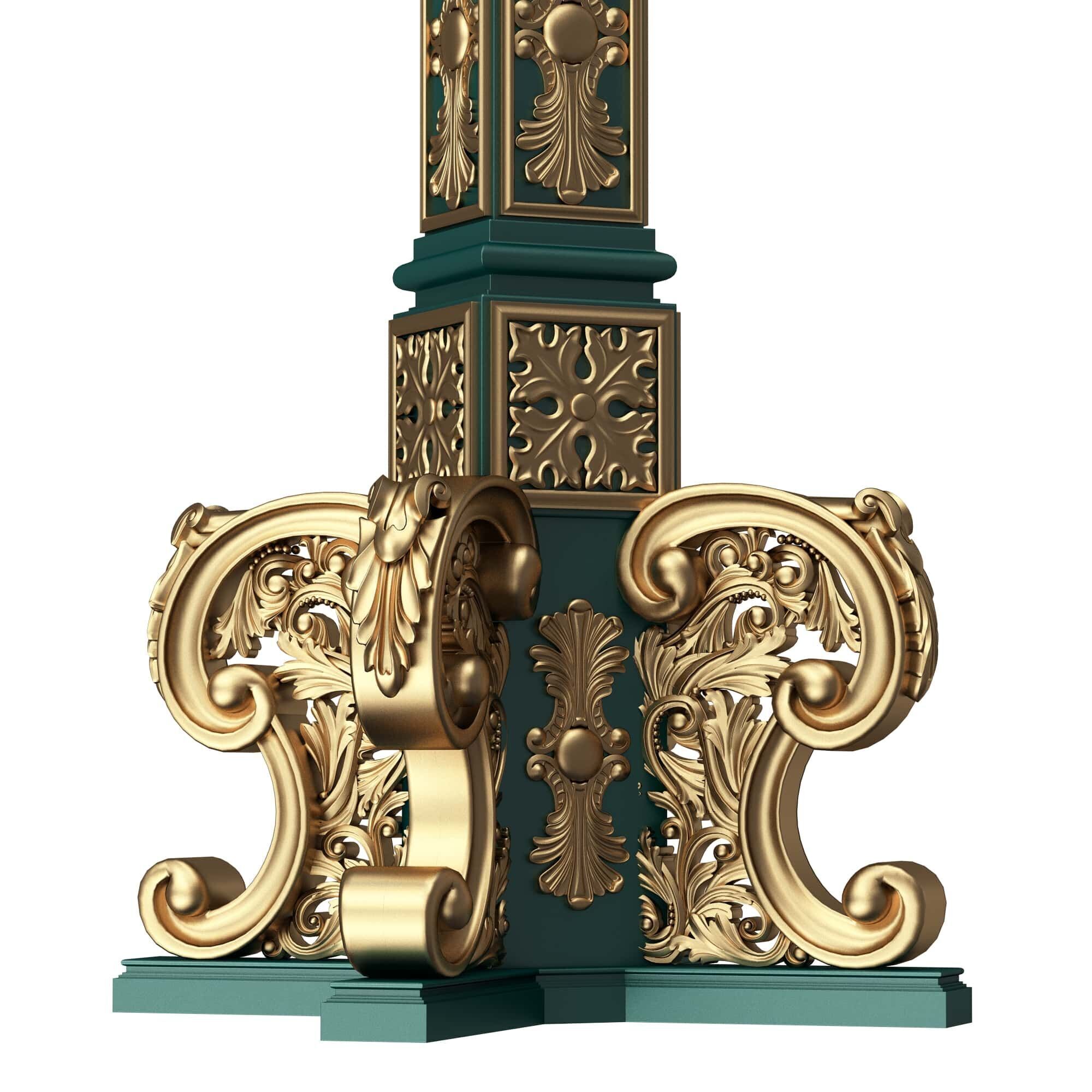 Classic Street Light 0202 Low-poly 3D model_3