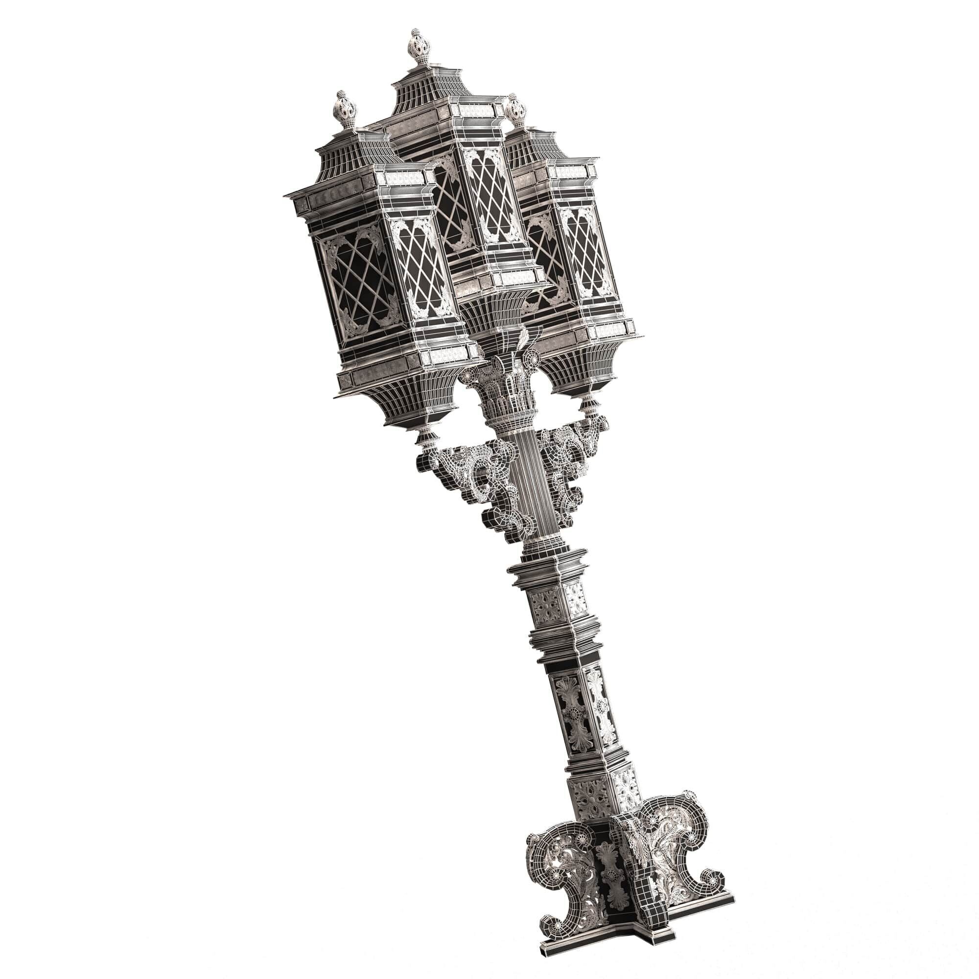 Classic Street Light 0202 Low-poly 3D model_8