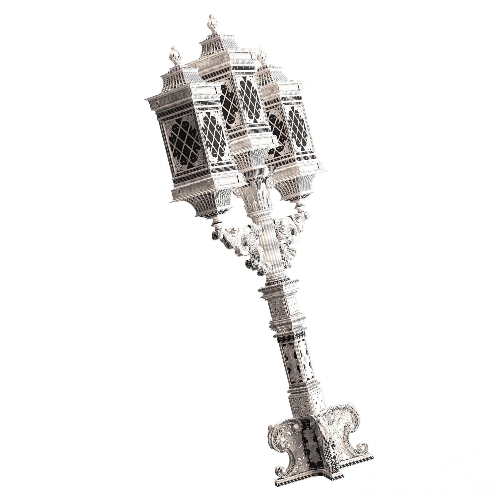 Classic Street Light 0202 Low-poly 3D model_13