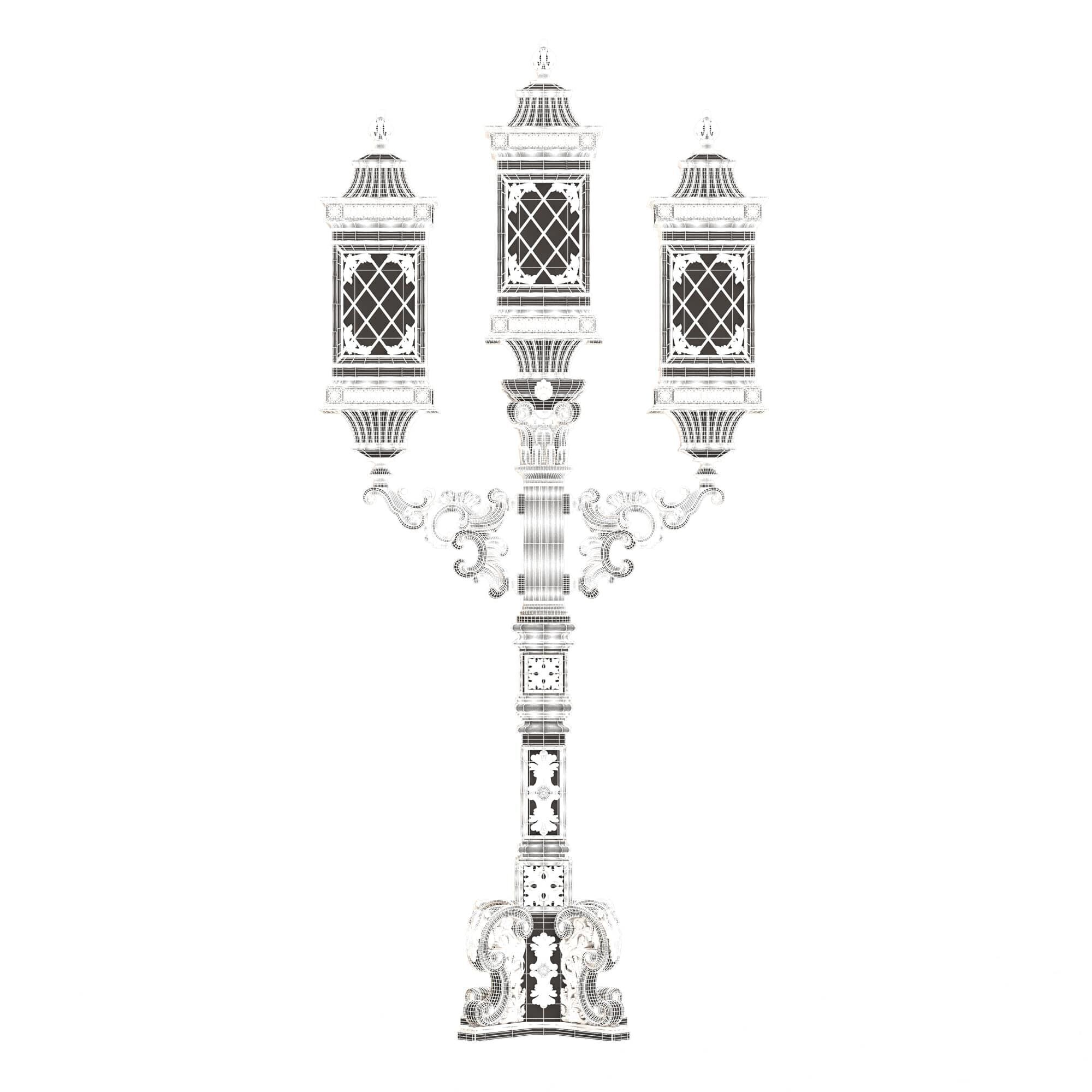 Classic Street Light 0202 Low-poly 3D model_9