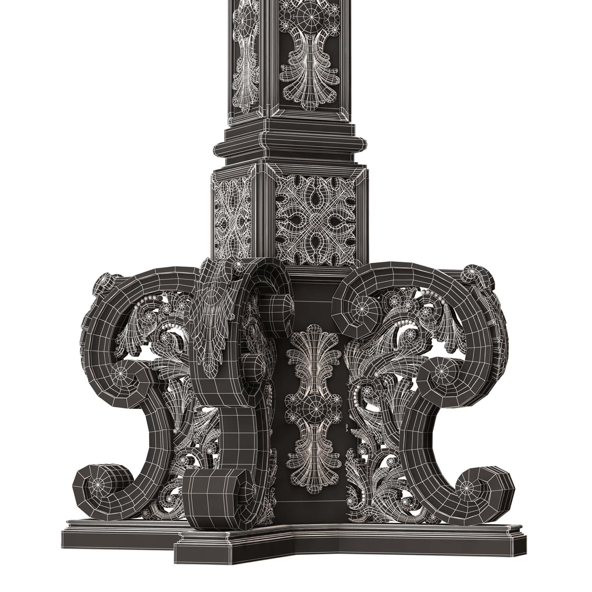 Classic Street Light 0202 Low-poly 3D model_7