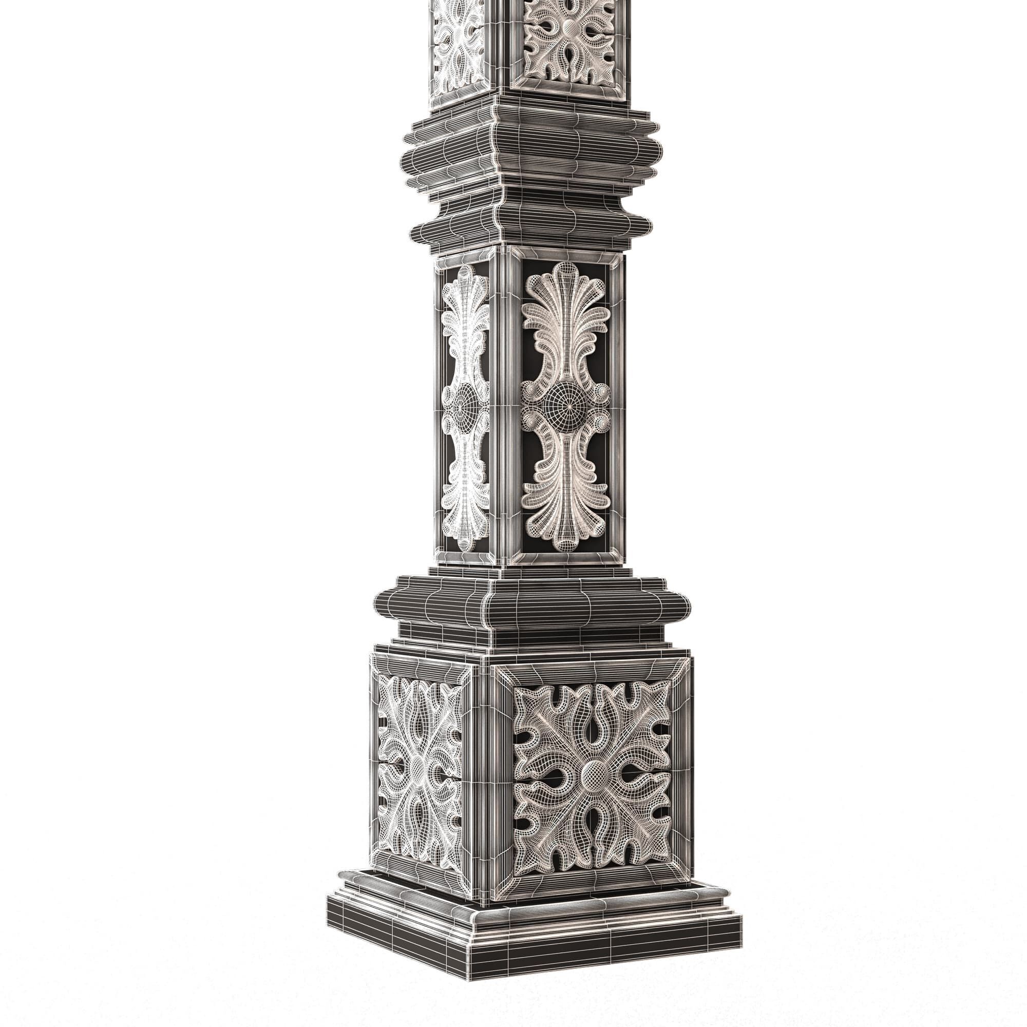 Classic Street Light 0203 Low-poly 3D model_13