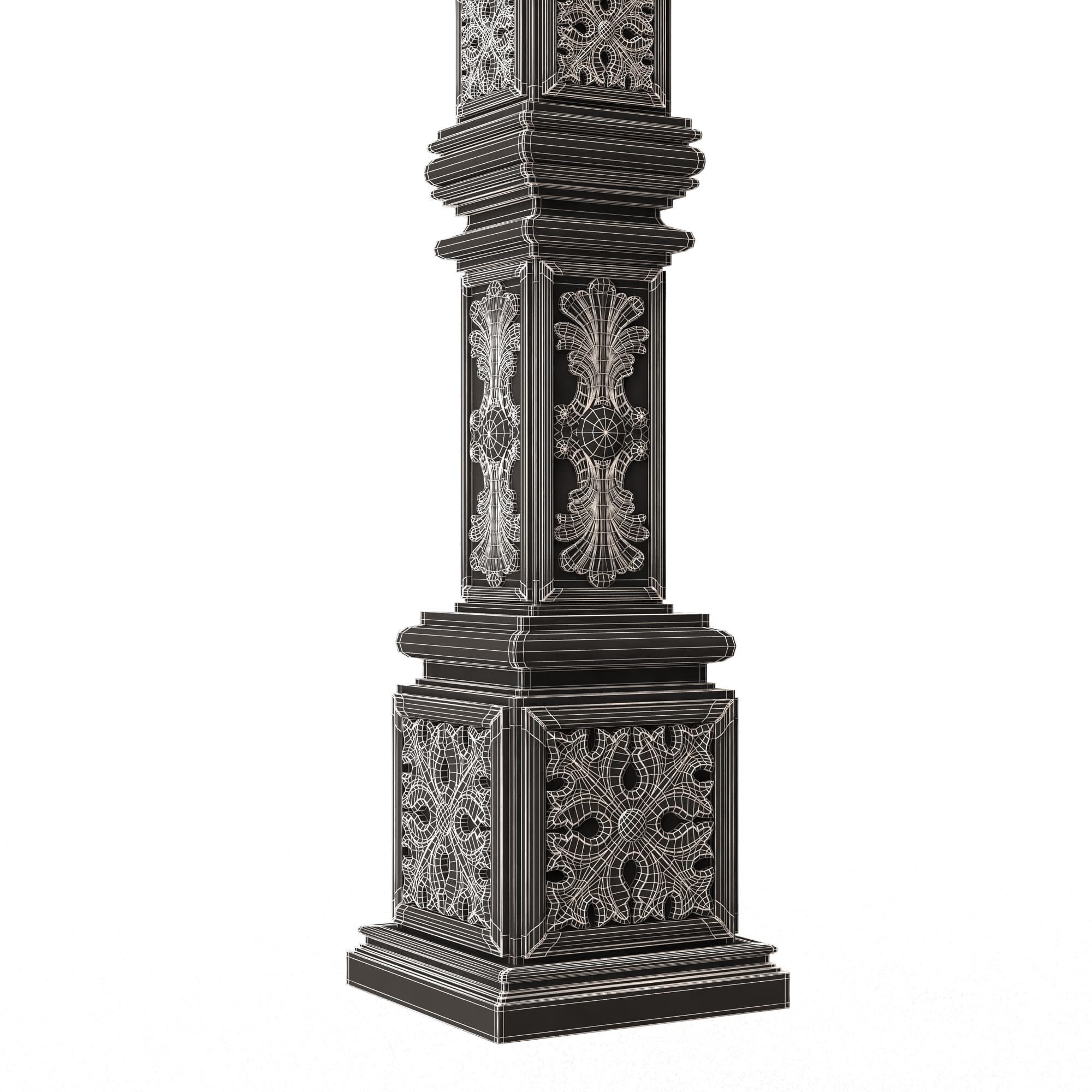 Classic Street Light 0203 Low-poly 3D model_8