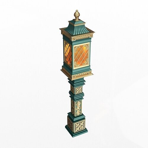 Classic Street Light 0203 Low-poly 3D model
