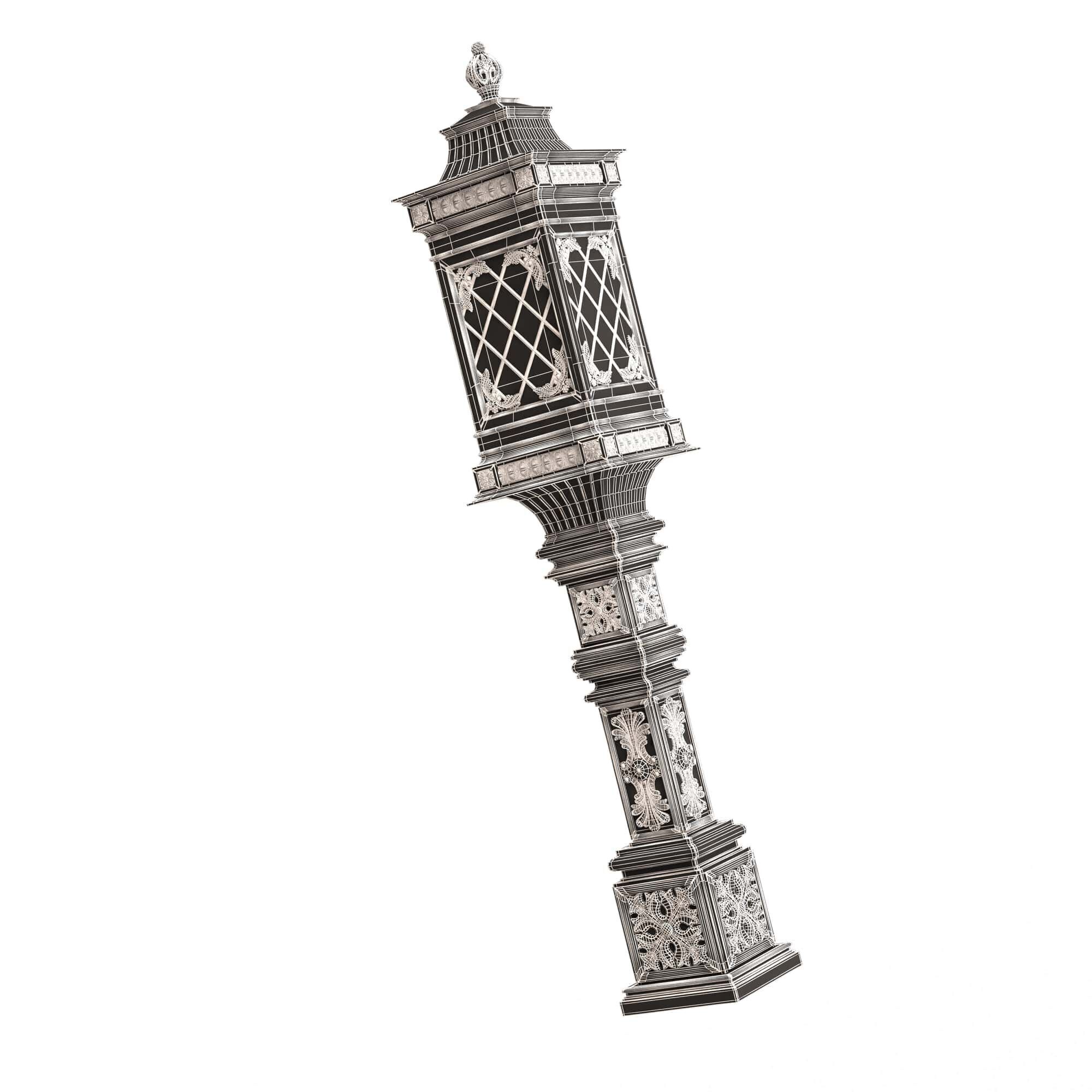Classic Street Light 0203 Low-poly 3D model_9