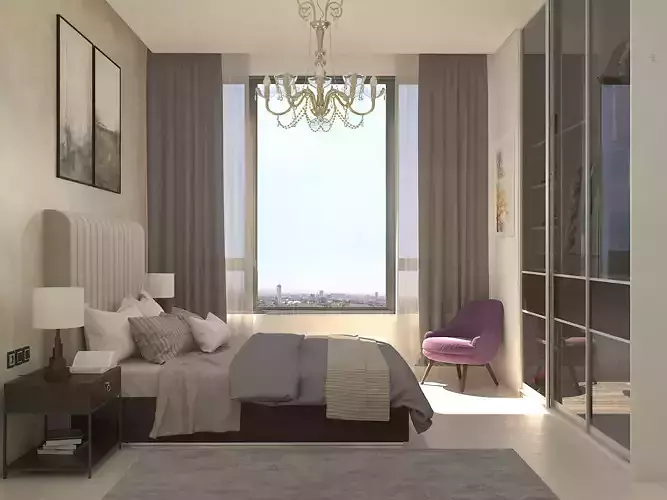 Modern Luxurious Bedroom Scene