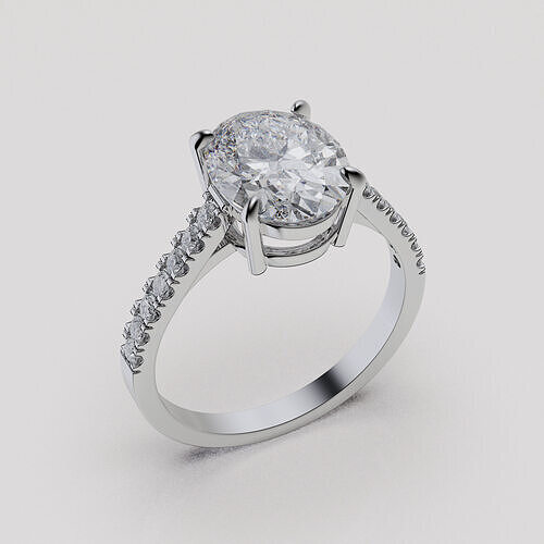 GEM 04 Ring OVAL shape 12 3D print model 3D print model
