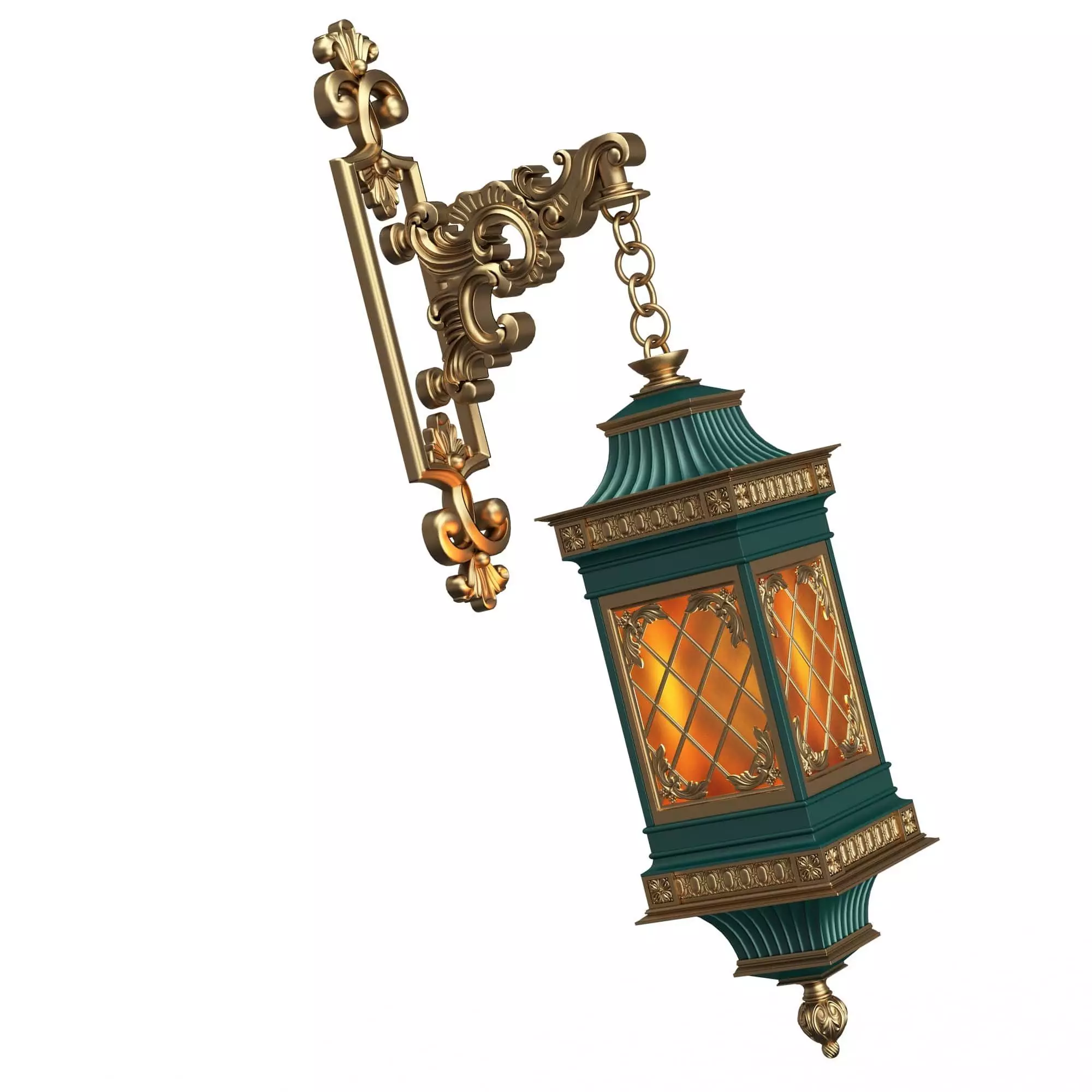 Classic Street Wall Light 0202 Low-poly 3D model_0