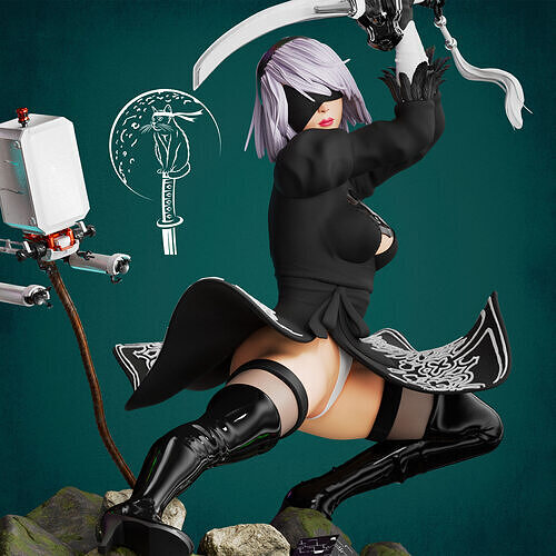 2b Nier Automata SFW and NSFW Ready For 3D Printing 3D print model
