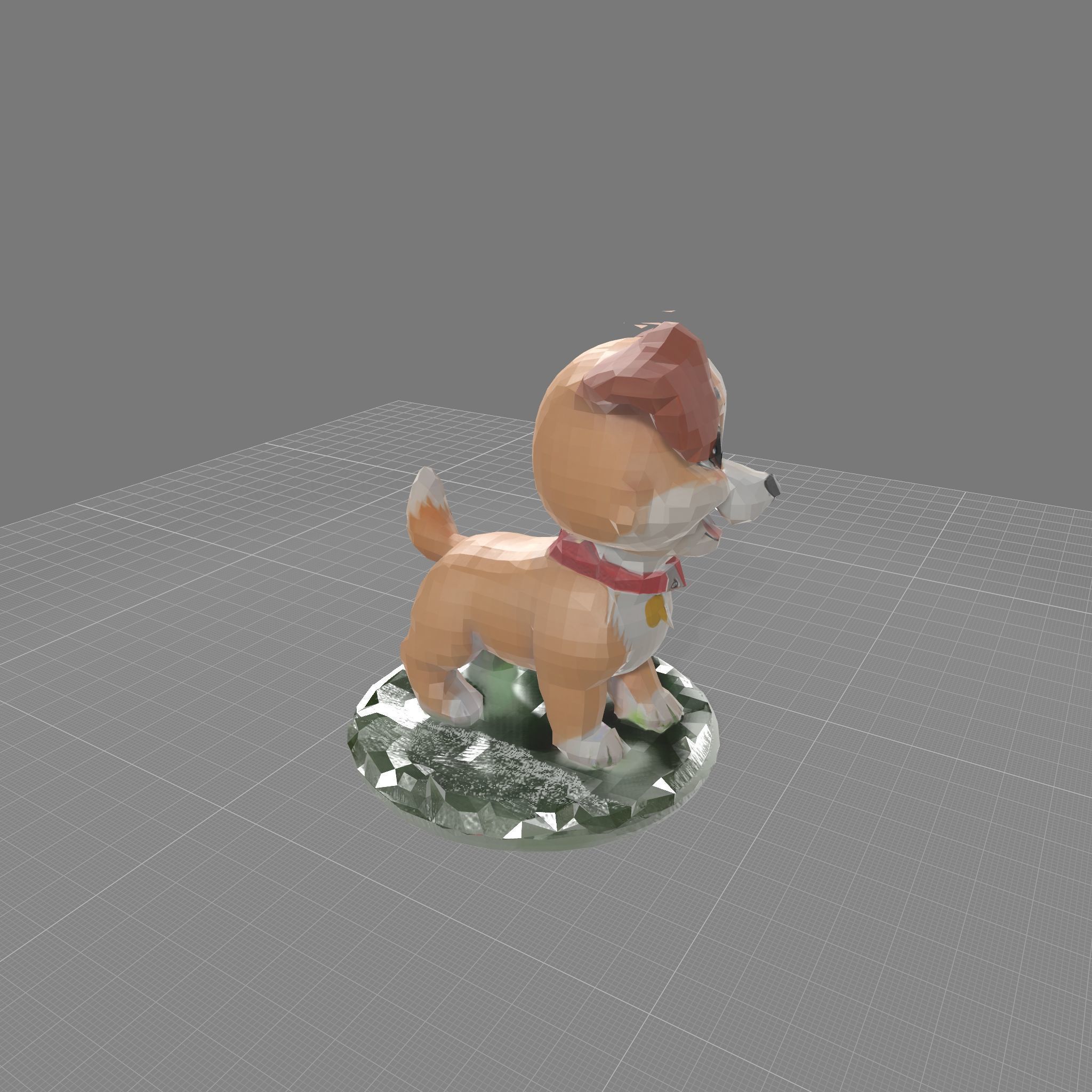 Cute Cartoon Puppy Dog Figurine Model Free 3D print model_3