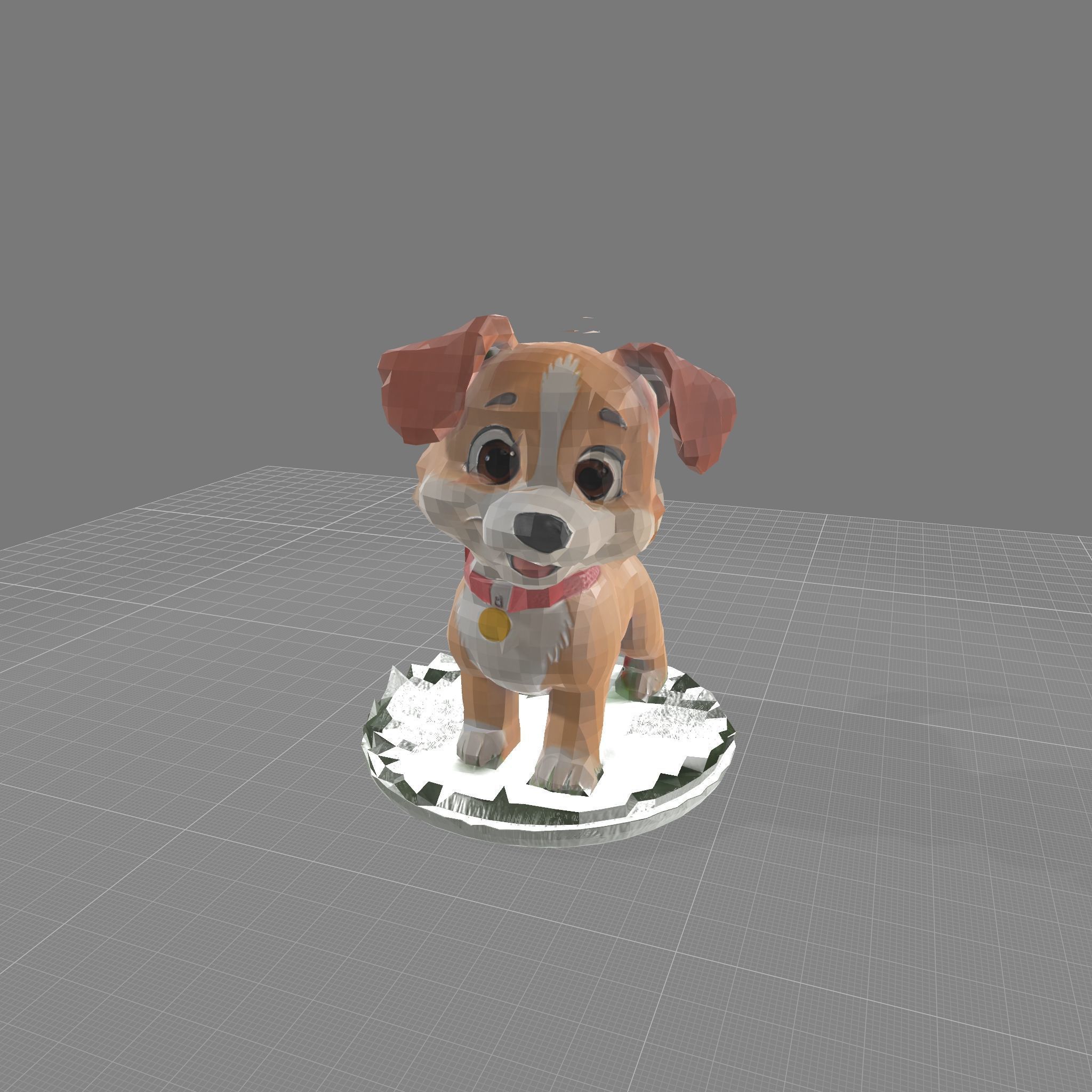 Cute Cartoon Puppy Dog Figurine Model Free 3D print model_4