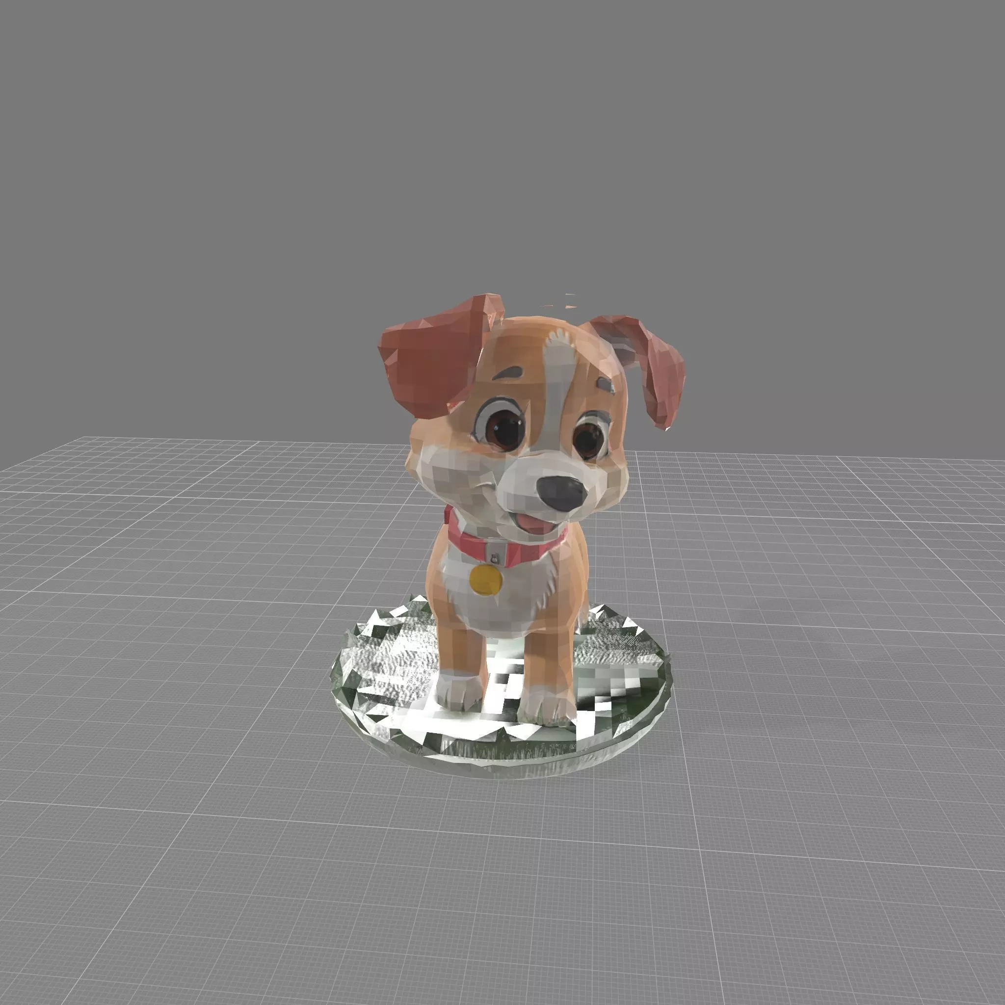 Cute Cartoon Puppy Dog Figurine Model Free 3D print model_0