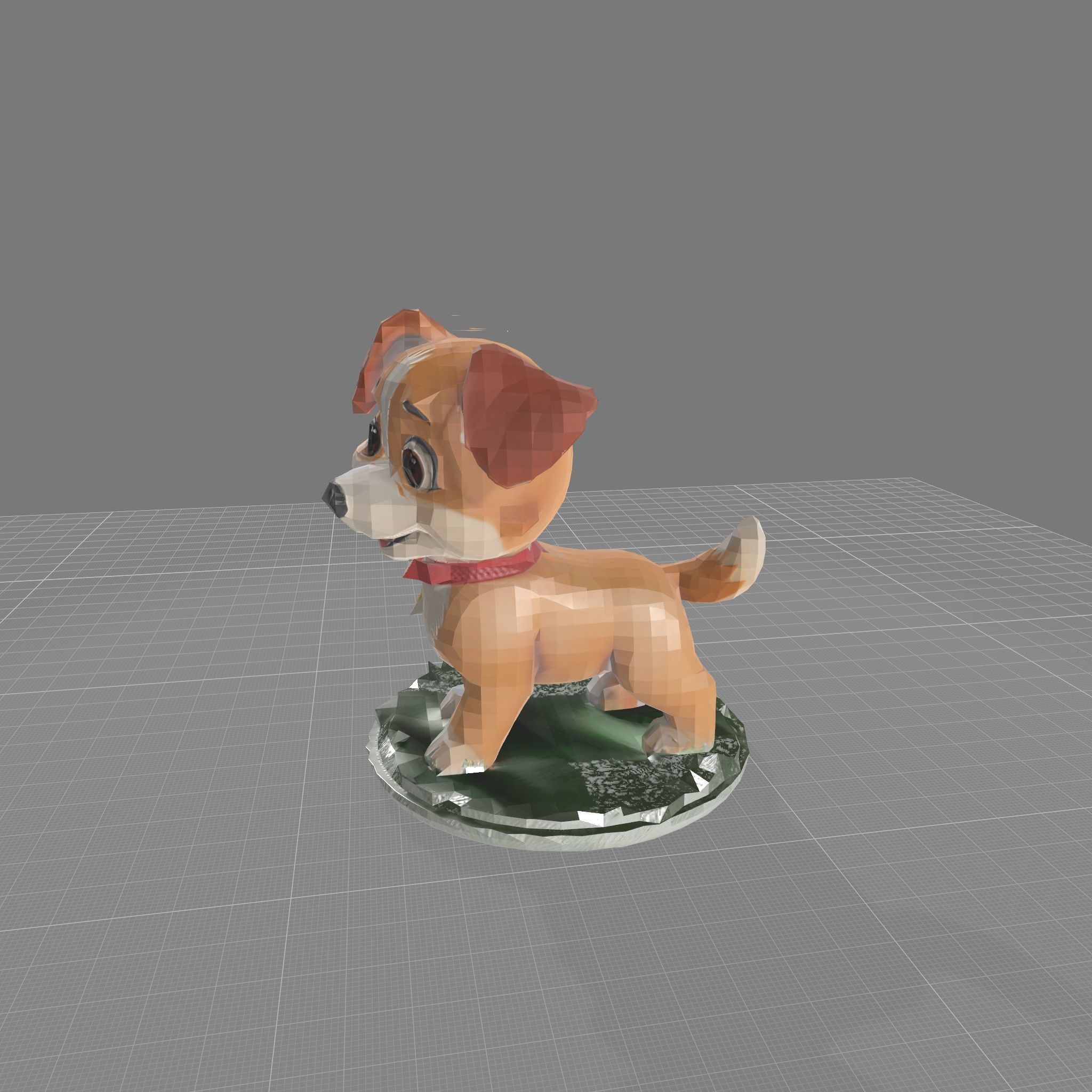 Cute Cartoon Puppy Dog Figurine Model Free 3D print model_1