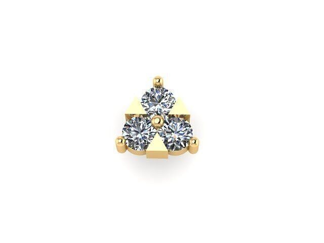 Triangle Shape Diamond Nose Pin 3D print model