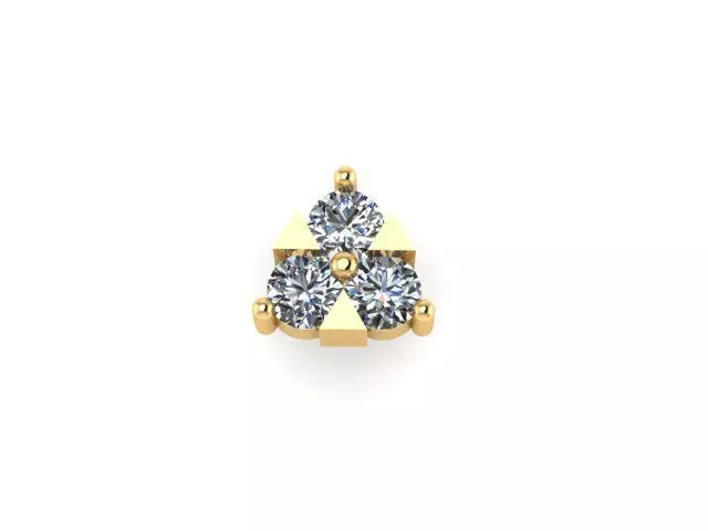 Triangle Shape Diamond Nose Pin 3D print model_0